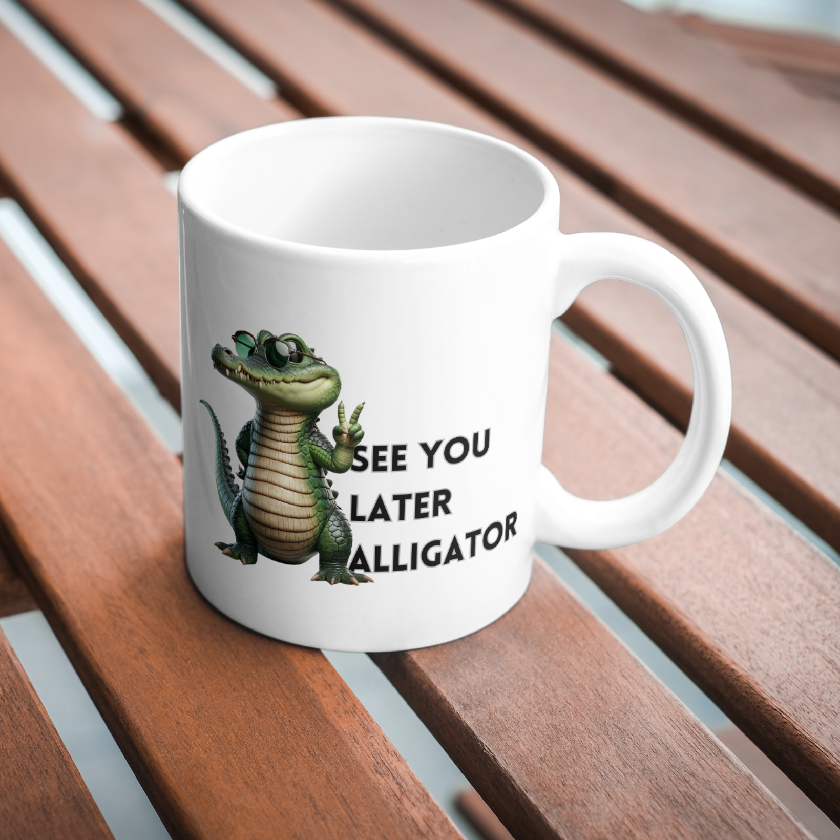 Funny Mug – “See You Later Alligator” | Humorous Gift Idea for Coffee & Tea Lovers by Unky