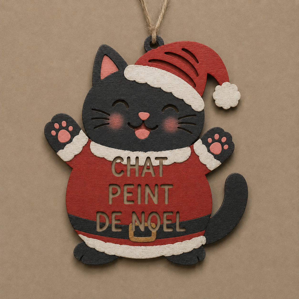 Chat Peint de Noël