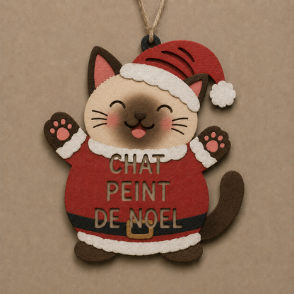Chat Peint de Noël