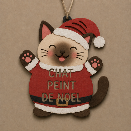 Chat Peint de Noël