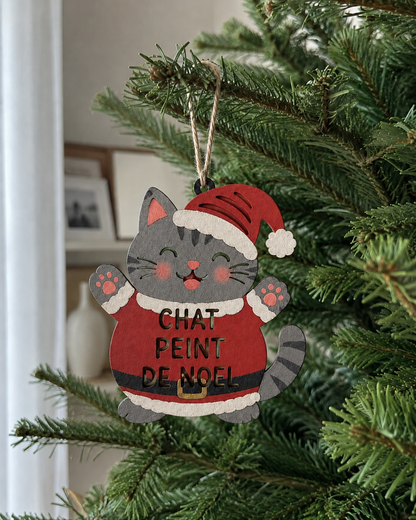 Chat Peint de Noël