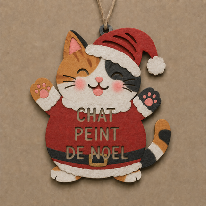 Chat Peint de Noël