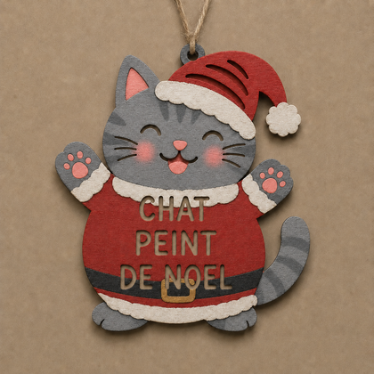 Chat Peint de Noël
