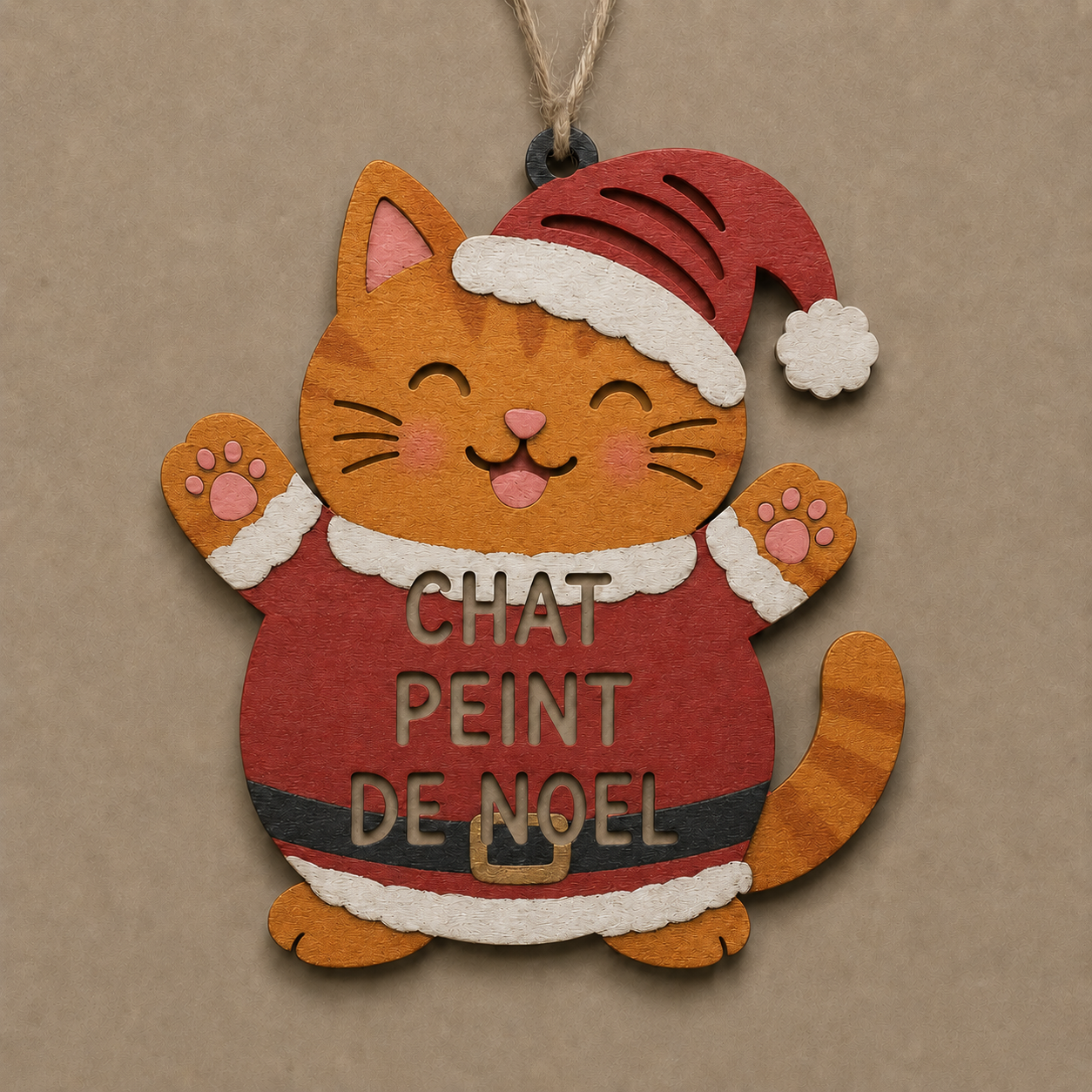 Chat Peint de Noël