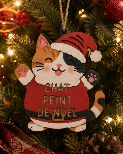 Chat Peint de Noël