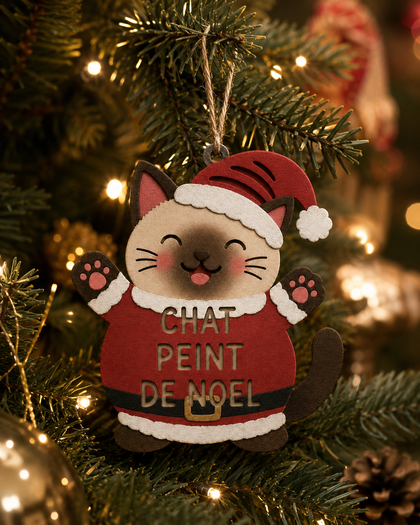 Chat Peint de Noël