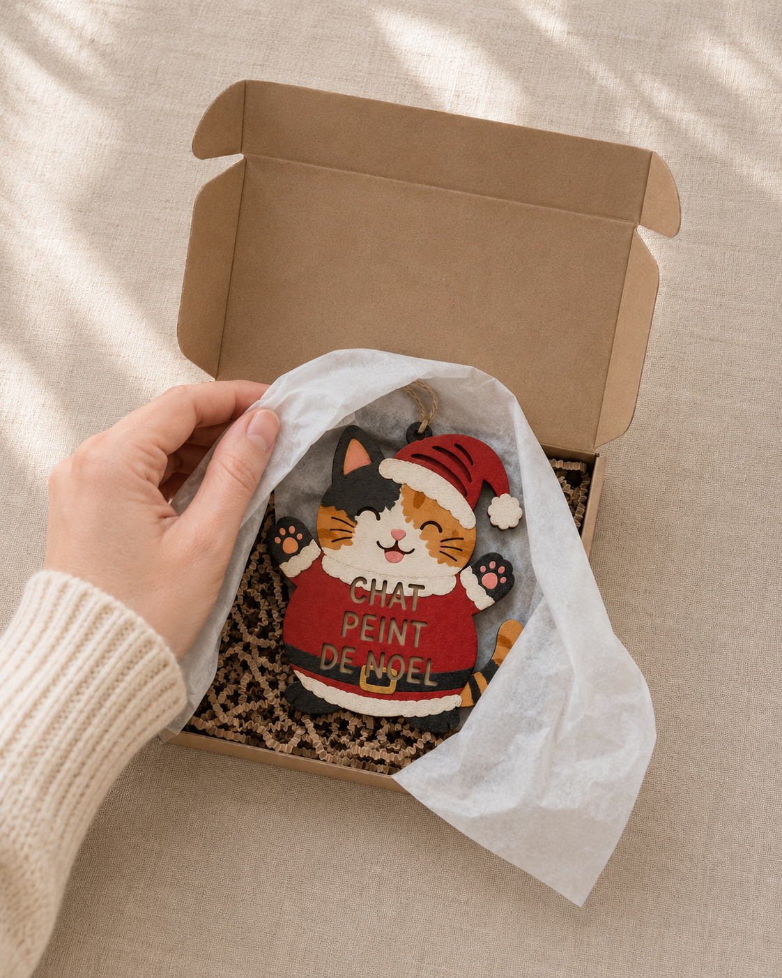 Déballage du Chat Peint de Noël dans son emballage