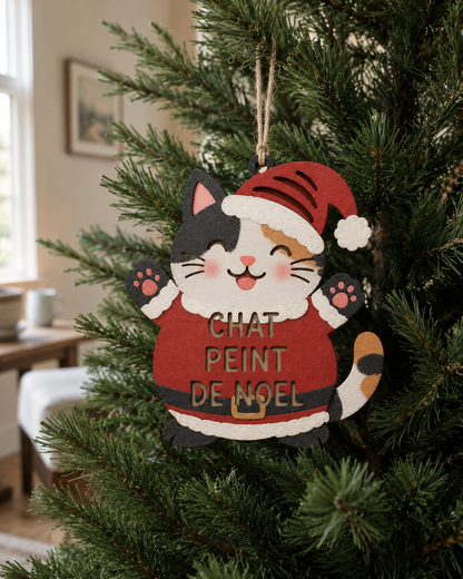 Chat Peint de Noël