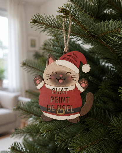 Chat Peint de Noël
