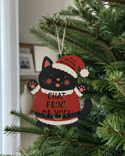 Chat Peint de Noël